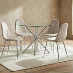 36 inches Bella Round Glass Top Dining Table with Chrome Legs - Image 7