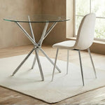 36 inches Bella Round Glass Top Dining Table with Chrome Legs - Image 6