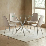 36 inches Bella Round Glass Top Dining Table with Chrome Legs - Image 8