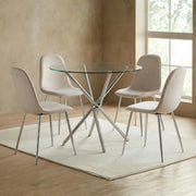 36 inches Bella Round Glass Top Dining Table with Chrome Legs - Image 8