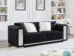 Black Velvet Tufted Sofa Set - GL 6147 - Royal Living Furniture
