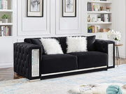 Black Velvet Tufted Sofa Set - GL 6147 - Royal Living Furniture