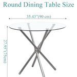 36 inches Bella Round Glass Top Dining Table with Chrome Legs - Image 9