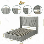 Eva Lift-Up Storage Bed – Light Gray