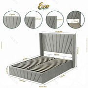 Eva Lift-Up Storage Bed – Light Gray
