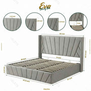 Eva Lift-Up Storage Bed – Light Gray