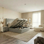 Eva Lift-Up Storage Bed – Light Gray