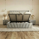 Eva Lift-Up Storage Bed – Light Gray