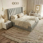 Eva Lift-Up Storage Bed – Light Gray