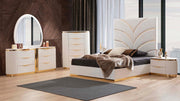 Laura White & Gold Lacquer - Bedroom Set