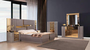 Lorenzo Grey & Gold - Bedroom Set