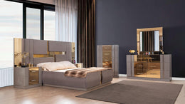 Lorenzo Grey & Gold - Bedroom Set
