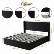 Oliver Hydraulic Lift-Up Storage Bed – Black