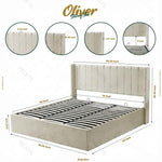 Oliver Hydraulic Lift-Up Storage Bed – Ivory