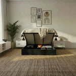 Oliver Hydraulic Lift-Up Storage Bed – Black