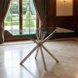 Stella Rectangular Glass Top Dining Table