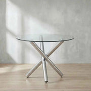 Luna Round Glass Top Dining Table
