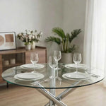 Luna Round Glass Top Dining Table
