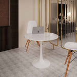 Velets 32 inch White Tulip Dining Table - Image 3