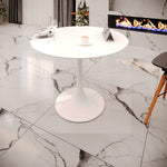 Velets 40 Inch Tulip Mid Century Modern Dining Table - White - Image 8