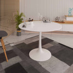 Velets 40 Inch Tulip Mid Century Modern Dining Table - White - Image 5