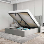 Velets Diva Light Gray Tufted Upholstered Storage Bed with Hydraulic Lift - Image 8