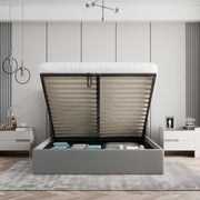 Velets Diva Light Gray Tufted Upholstered Storage Bed with Hydraulic Lift - Image 9