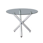 The Velets 36 Inches Luna Round Glass Top with Sturdy Chrome Legs - Image 9
