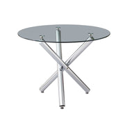 The Velets 36 Inches Luna Round Glass Top with Sturdy Chrome Legs - Image 9