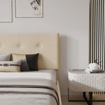 Mid-Century Tufted Upholstered Platform Bed – Beige - Image 15