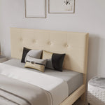 Mid-Century Tufted Upholstered Platform Bed – Beige - Image 14