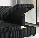 Sofabed Sectional W/Reversible Chaise Black Fabric - IF 9024 - Royal Living Furniture