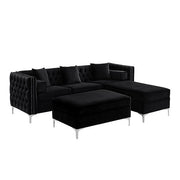 Sectional W/Reversible Chaise Black Velvet - IF 9282 - Royal Living Furniture