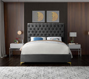 Bed Grey-IF 5640 Chrome or Gold Legs - Royal Living Furniture