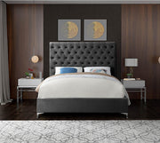 Bed Grey-IF 5640 Chrome or Gold Legs - Royal Living Furniture