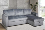 Sofabed Sectional W/Reversible Chaise Grey Fabric - IF 9025 - Royal Living Furniture
