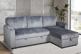Sofabed Sectional W/Reversible Chaise Grey Fabric - IF 9025 - Royal Living Furniture