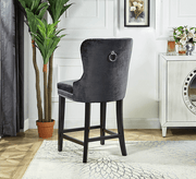 Grey Velvet Plush Cushioned Barstool - ST-6010 - Royal Living Furniture
