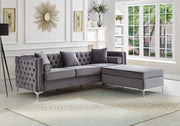 Sectional W/ Reversible Chaise Grey Velvet - IF 9280 - Royal Living Furniture
