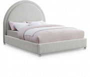 Rich Cream Bouclé Fabric Bed-IF 5205 - Royal Living Furniture