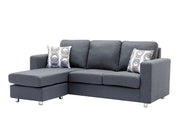 Sectional W/Reversible Chaise Grey Fabric - IF 9325 - Royal Living Furniture
