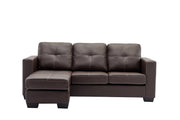 Sectional W/Reversible Chaise Black PU - IF 9355 - Royal Living Furniture