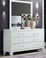 Lucia-White Dresser & Mirror - Royal Living Furniture