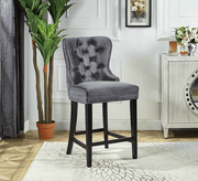 Grey Velvet Plush Cushioned Barstool - ST-6010 - Royal Living Furniture
