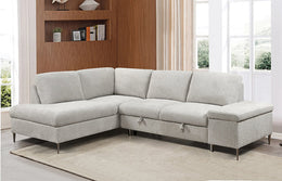 LHF Sofabed Sectional Grey Boucle Fabric - IF 9023 - Royal Living Furniture