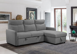 Sofabed Sectional W/Reversible Chaise Grey Fabric - IF 9027 - Royal Living Furniture