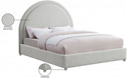 Rich Cream Bouclé Fabric Bed-IF 5205 - Royal Living Furniture