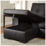 Sofabed Sectional W/Reversible Chaise Black PU - IF 9032 - Royal Living Furniture