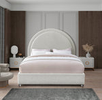 Rich Cream Bouclé Fabric Bed-IF 5205 - Royal Living Furniture