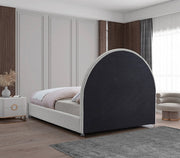 Rich Cream Bouclé Fabric Bed-IF 5205 - Royal Living Furniture